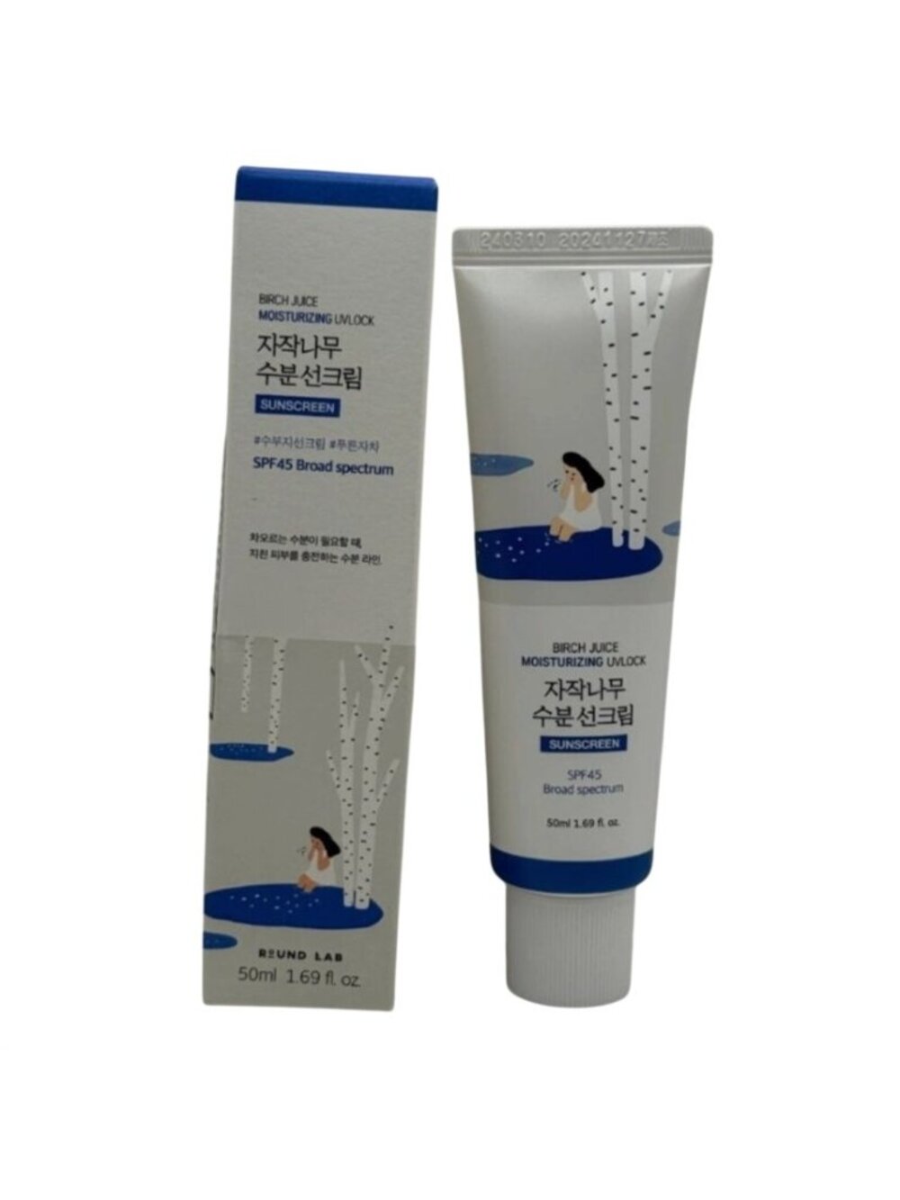 Round Lab Birch Juice Moisturizing UV Lock SPF45 Sunscreen 1.69oz/50mL Exp 02/27